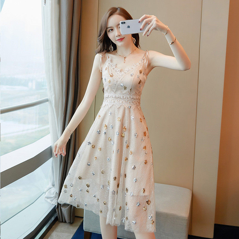 很仙法国小众裙子复古山本过膝超仙女森系甜美夏法式桔梗维多利亚