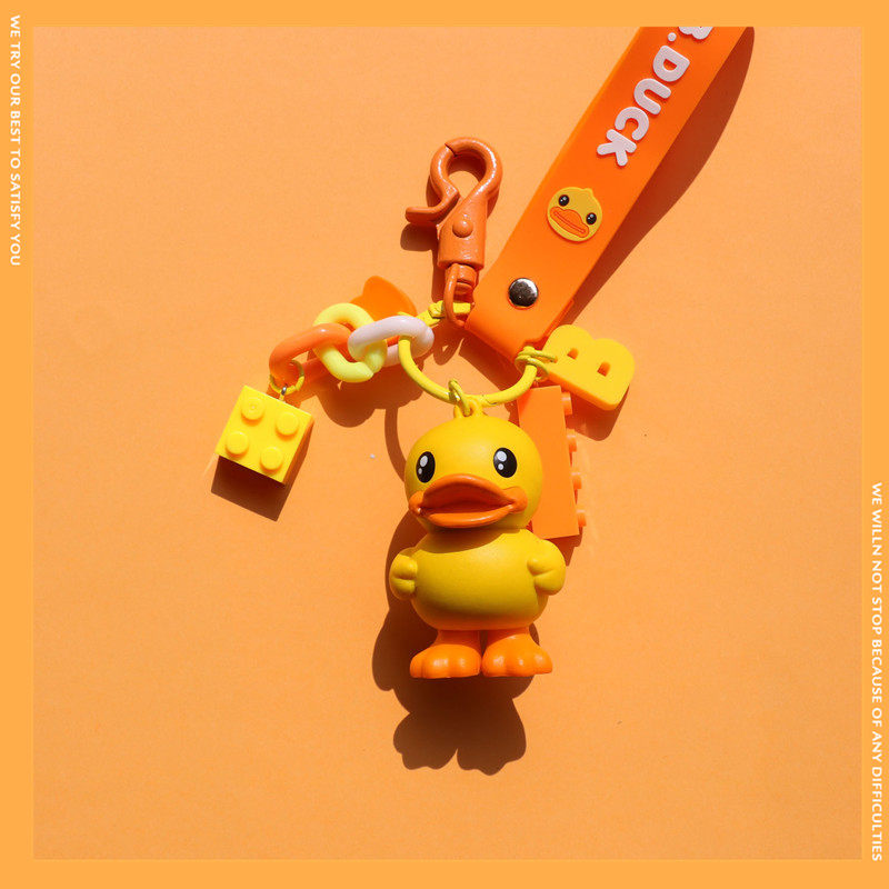 正版b.duck小黄鸭公仔钥匙扣jack黑鸭卡通包包挂件情侣挂饰小礼物