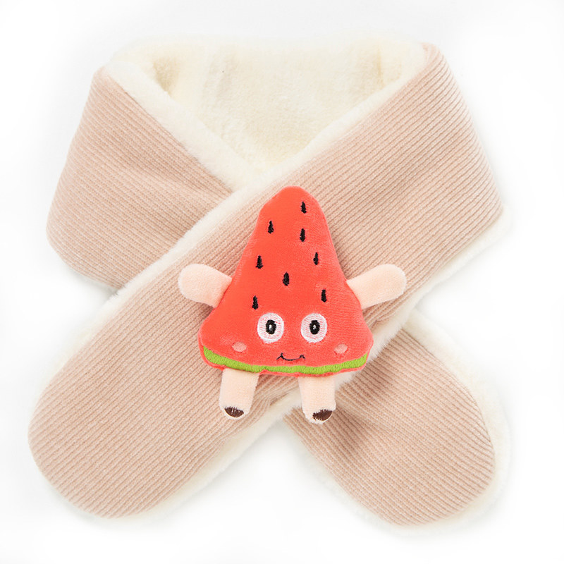 宝宝围脖儿童围巾秋冬卡通水果百搭幼儿园小学围巾