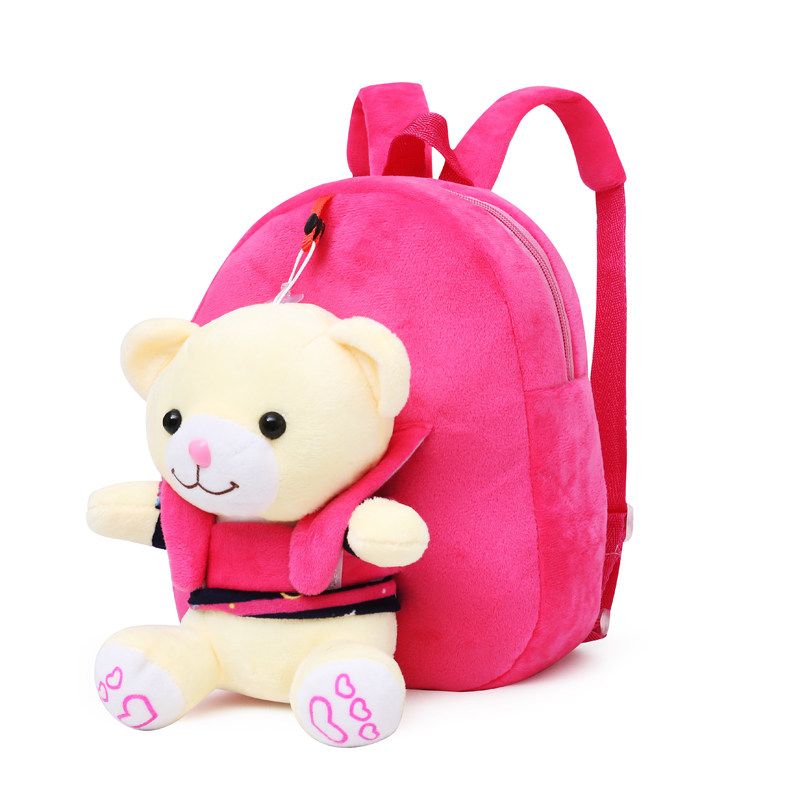 宝宝双肩小书包123岁幼儿园可爱卡通零食玩具公仔书包