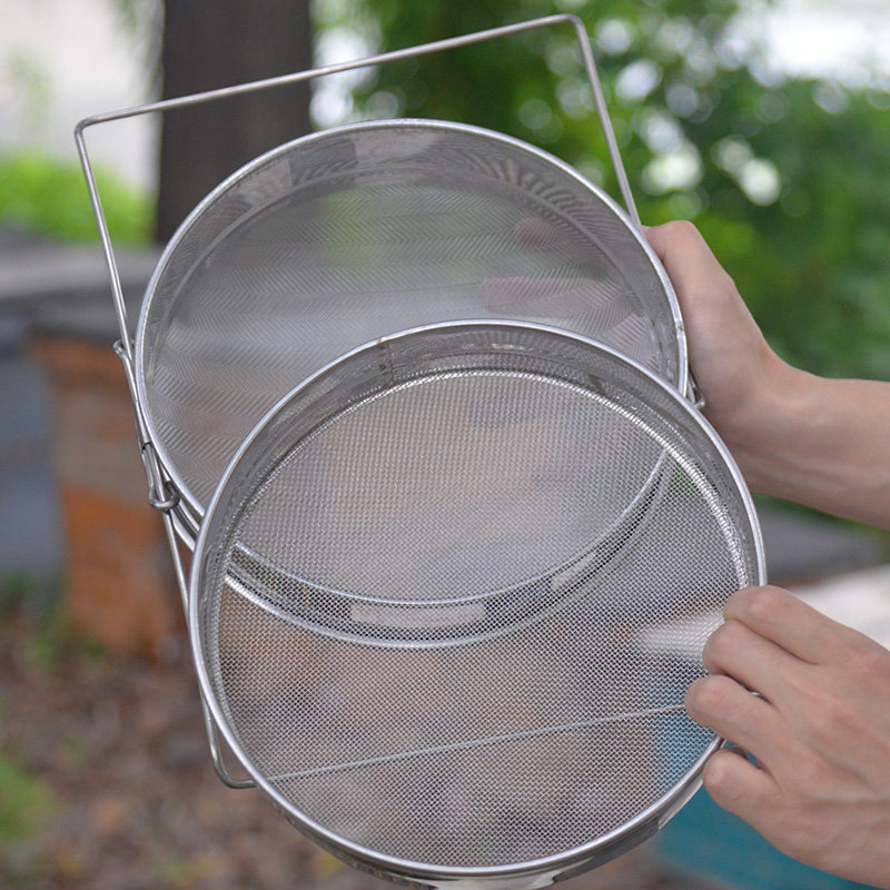 双层不绣钢过滤网筛超细蜂蜜过滤器蜂蜜滤网家用果汁豆浆专用包邮