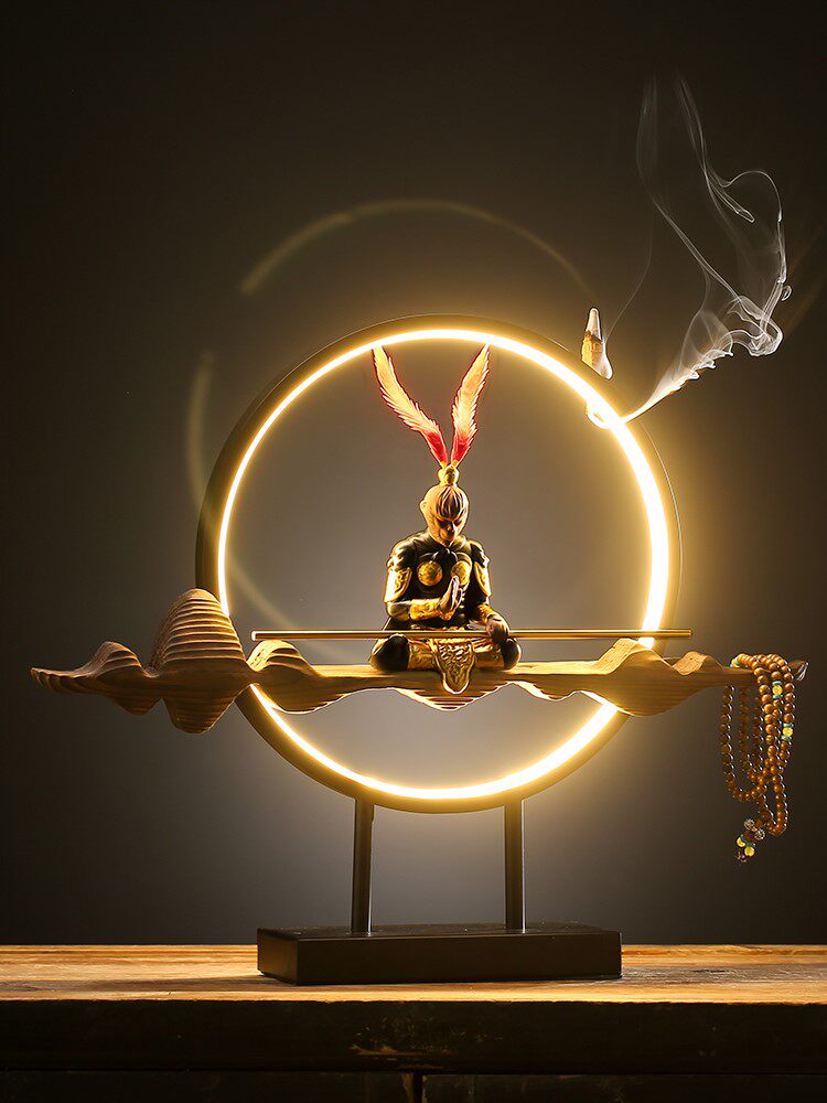 创意茶宠摆件茶桌孙悟空齐天大圣战胜佛禅禅意流香摆件