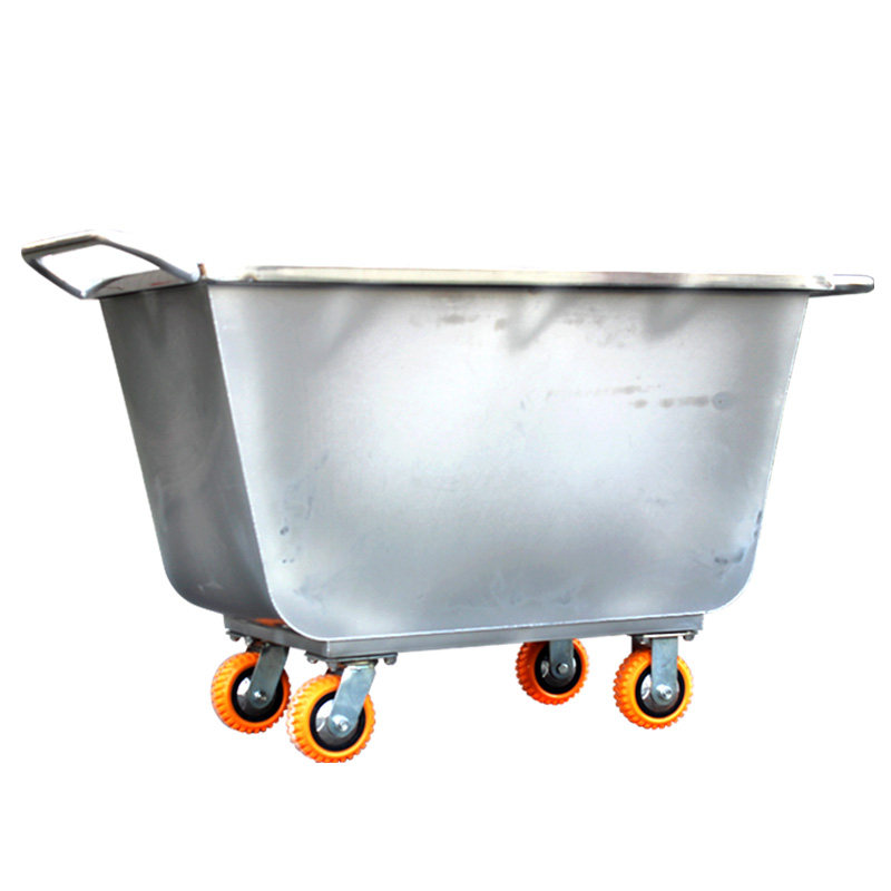 饲料料车猪场不锈钢手推手推车料斗运输车养殖场小号畜牧