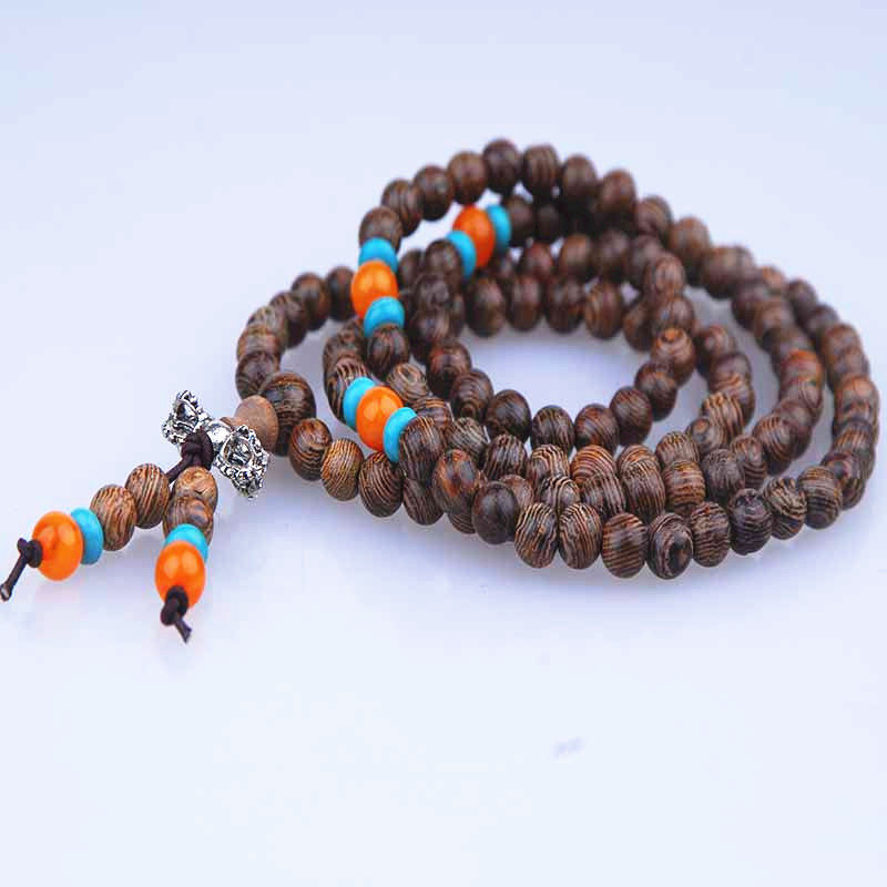 手链甘肃敦煌旅游送礼佳品鸡翅木胡杨木杨木圆珠佛珠手链