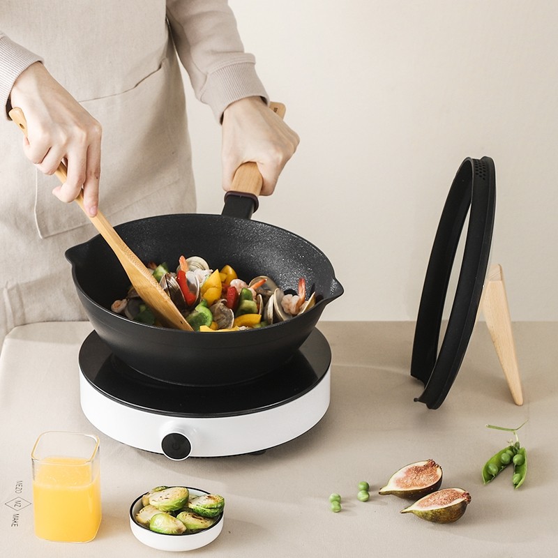 尖叫叫好悦味炒菜菜锅家用不锅少油烟平底锅电磁炉炒锅