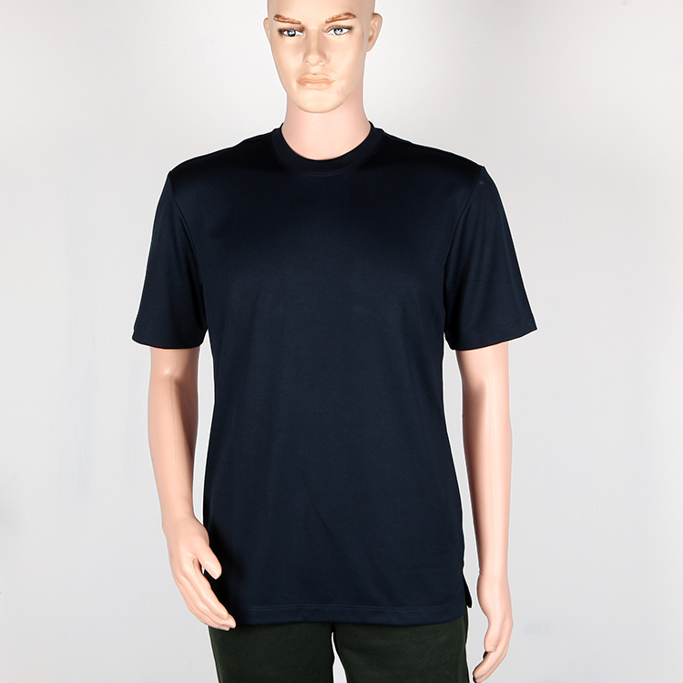 际华3543深蓝色圆领速干运动T恤 纯色无标志藏青体能训练服上衣男