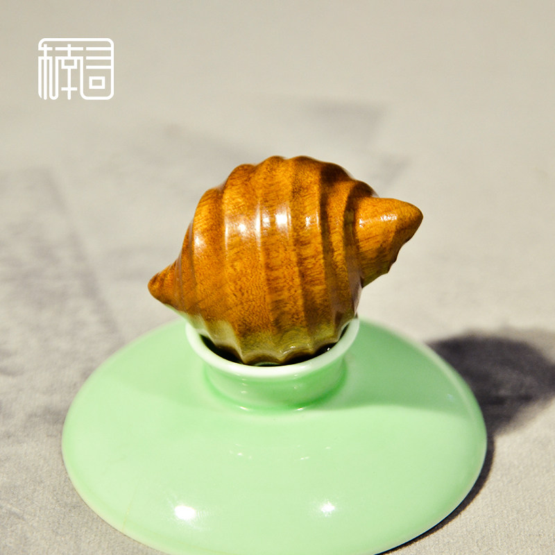 楠寻金丝楠木海螺挂件吊坠立体手把四川小叶木雕