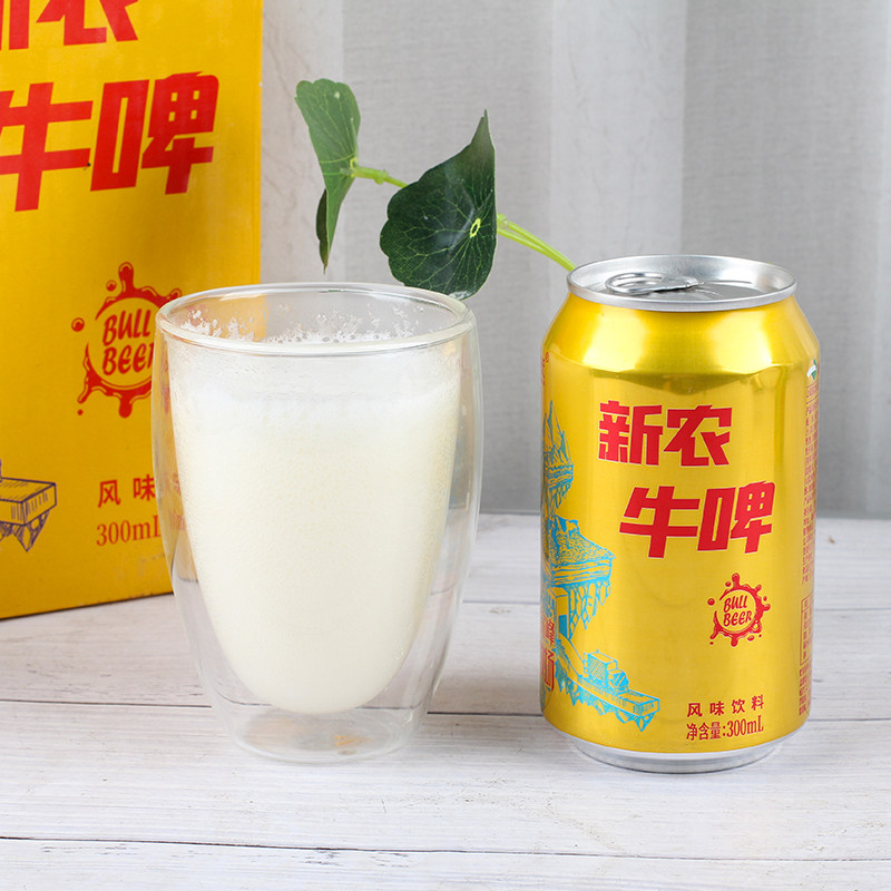 新疆新农牛啤300ml12罐装新疆爱自然奶啤发酵乳酸菌饮料整箱饮品