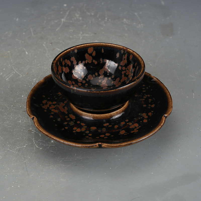摆件宋磁州窑系介休茶杯茶盏仿古瓷器古董古玩装饰摆件