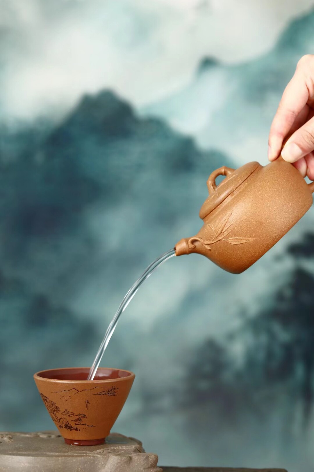 宜兴紫砂匠人人工艺师苏叶紫砂壶竹趣茶壶