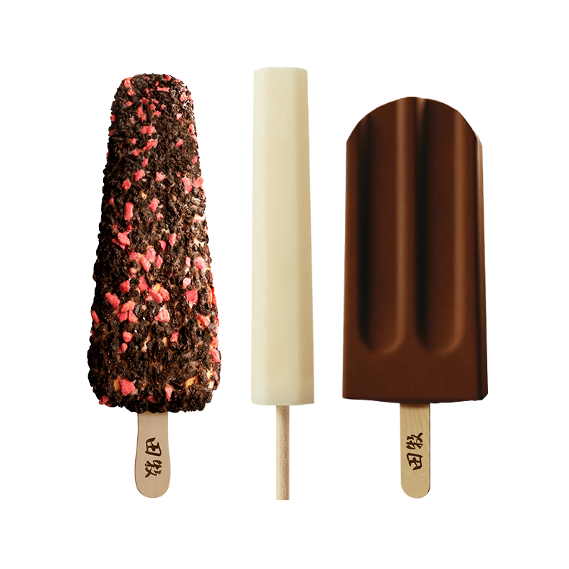 【买1送1发36支】田牧冰激凌18支魔钻脆皮牛乳巧克力可可兔糖雪糕