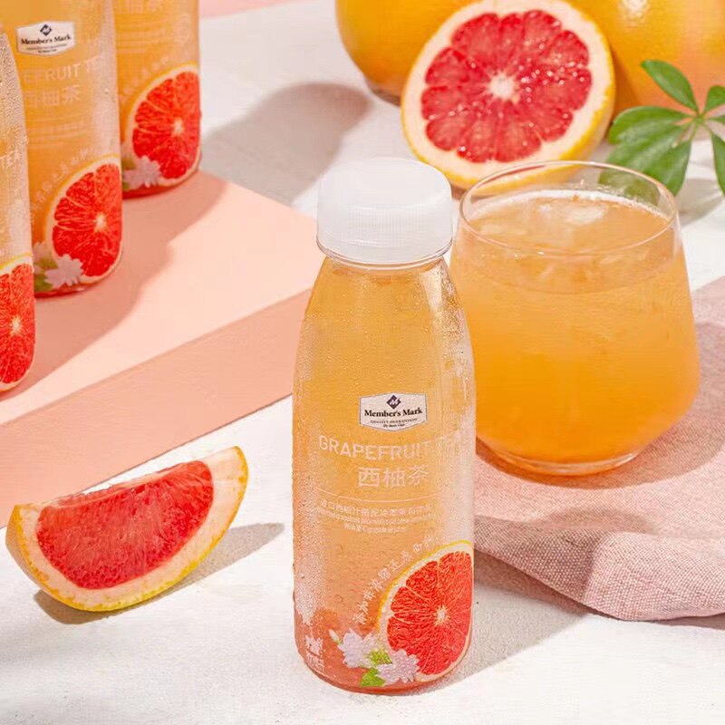 山姆网红红西柚茶饮料300ml6瓶媲美小青青柠纯果纯果蔬汁