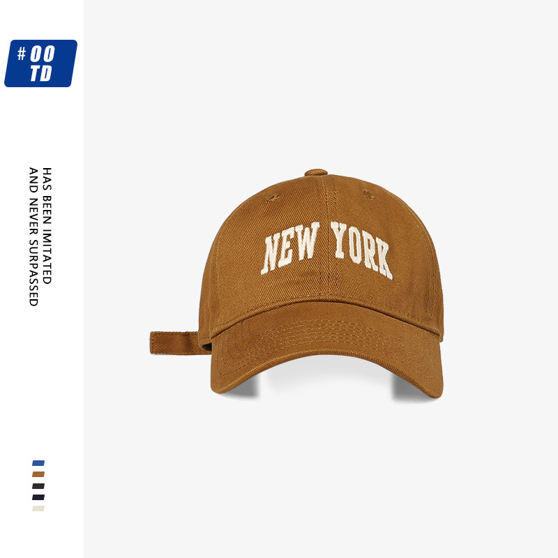 春夏潮牌newyork帽子黑色遮阳鸭舌帽软顶休闲帽子