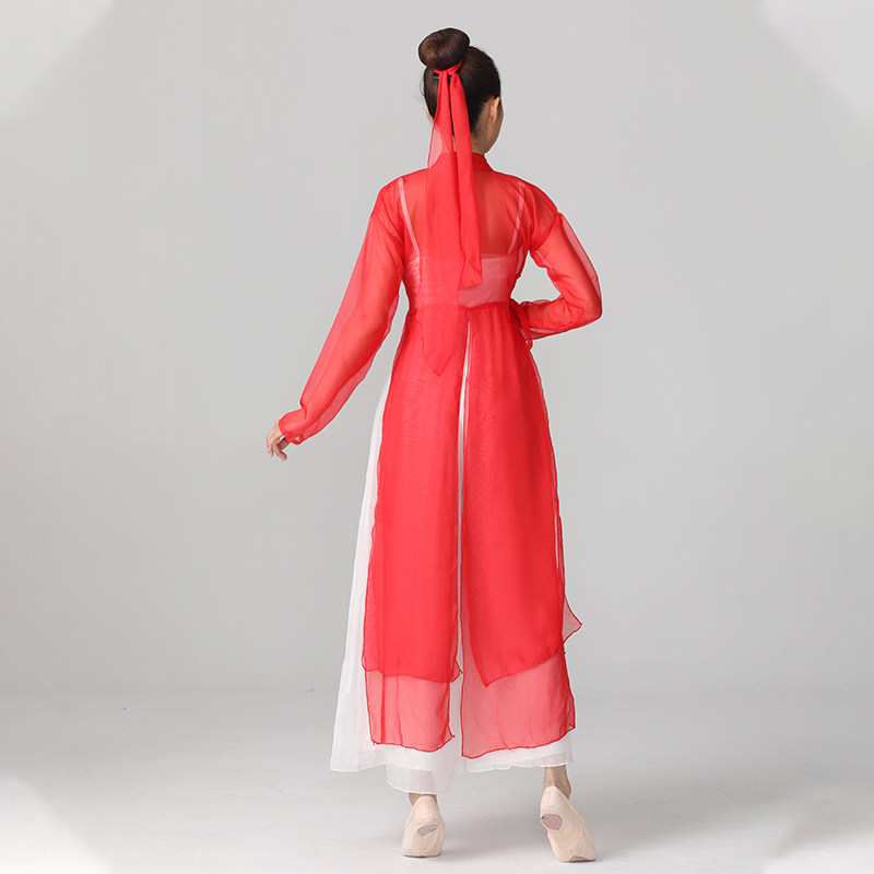 芒种古风舞蹈服燕无歇无羁汉服古典舞女飘逸红色中国风红昭愿表演-mc