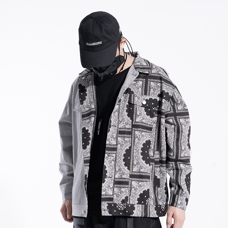 killwinner腰果图案夹克明星同款撞色潮牌工装上衣夹克