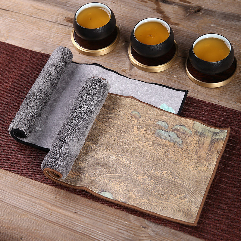 介屋家用禅意茶巾茶桌茶布高档吸水养壶茶席茶巾