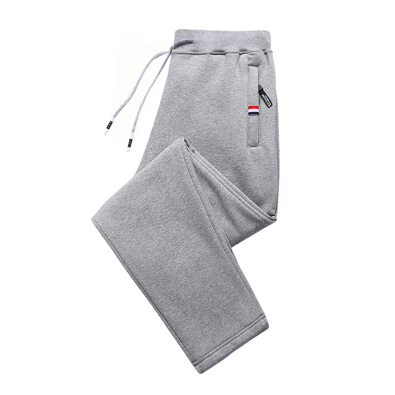 运动裤男士2022年春秋季纯棉宽松休闲抽绳卫裤大码弹力直筒长裤子