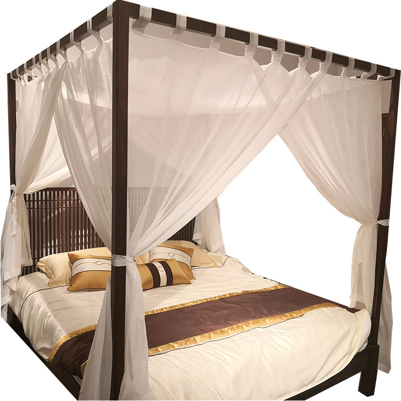 床幔东南亚地中海美式中式古典铁艺四柱架子蚊帐床幔