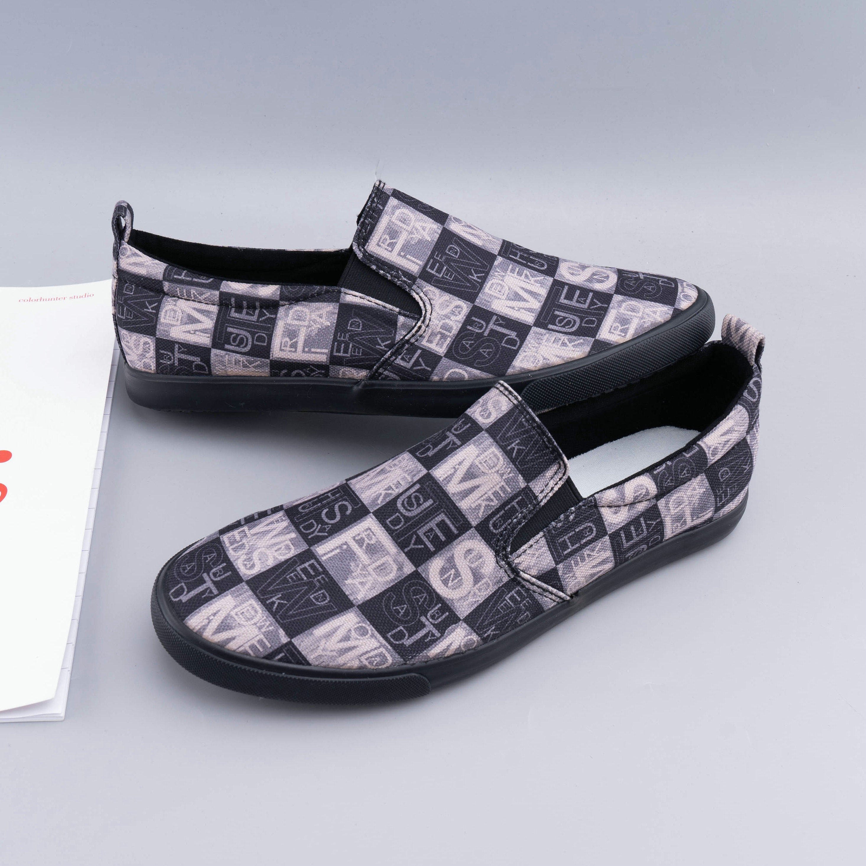 夏季猎友鞋子麻布帆布布鞋男士一脚脚蹬透气布鞋