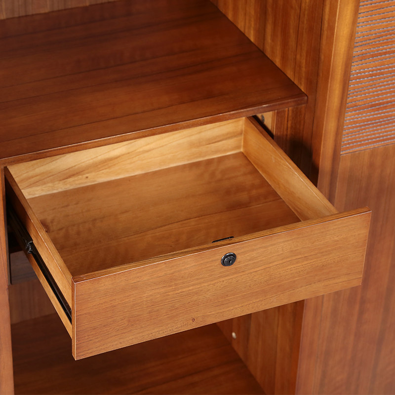 荣麟槟榔新中式家具现代简约核桃木推拉滑移门卧室大衣柜