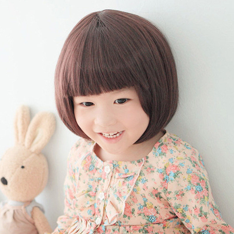 儿童假发头饰婴儿公主宝宝bobo头造型女童发套全头卷发长发仿真