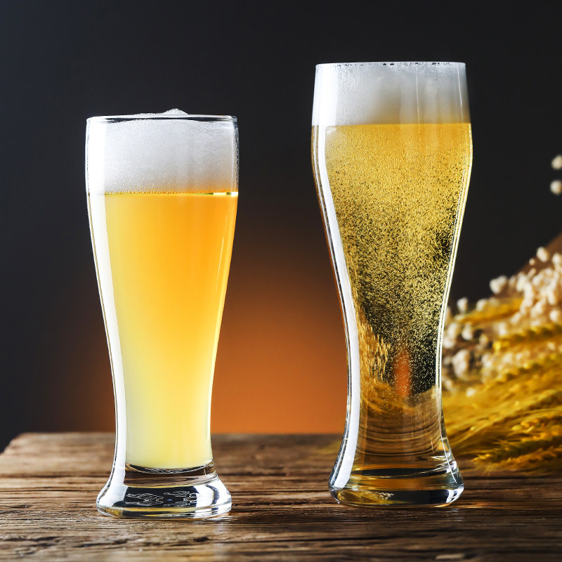 500ml大号德国小麦啤酒杯网红商用加厚玻璃精酿酒杯
