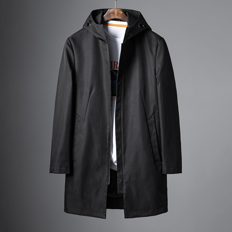 震撼！跟白捡一样！秋季男士中长款派克风衣连帽休闲夹克外套剪标