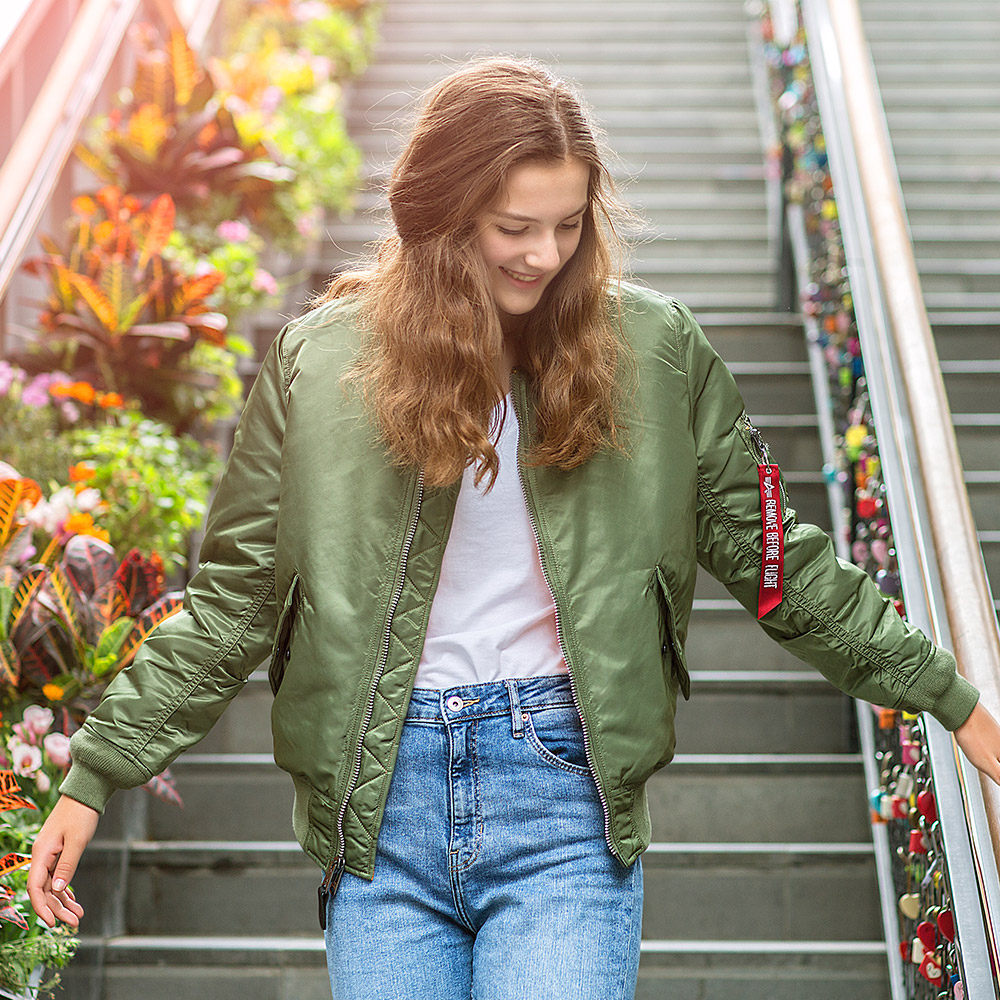 alpha阿尔法工业ma1飞行夹克ma1女款修身防水夹克