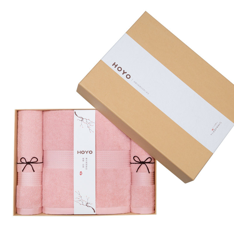 日本纯棉礼盒伴手团购礼物送礼吸水件套hoyo浴巾毛巾方巾套装