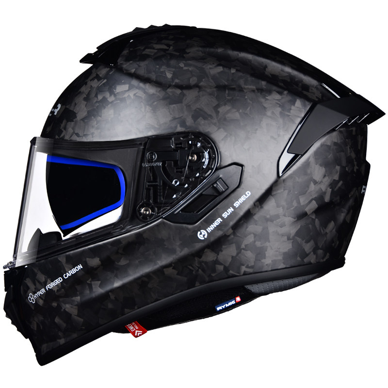 rymic锻造碳纤维头盔摩托车男女女士机车全盔镜片摩托车头盔