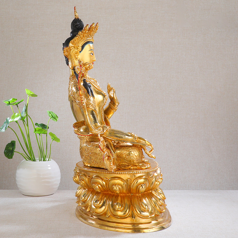 佛像白度母度母菩萨观音供奉佛台密宗藏传金藏传摆件
