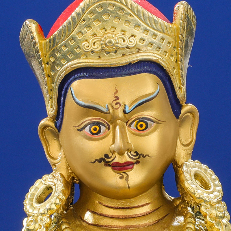 莲花供奉莲师7寸5寸用品佛具居家花生鎏金摆件