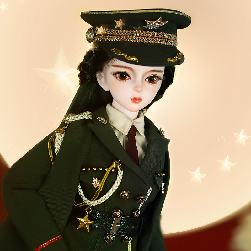 娃娃德必胜宁可芭比娃娃60cm周年纪念芳华bjd军装娃sd娃娃