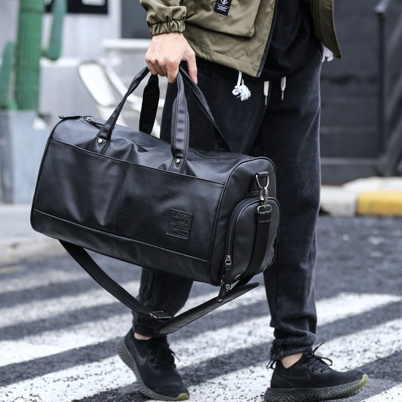 健身运动训练手提包男士潮流大容量皮质行李出差旅游男士包袋