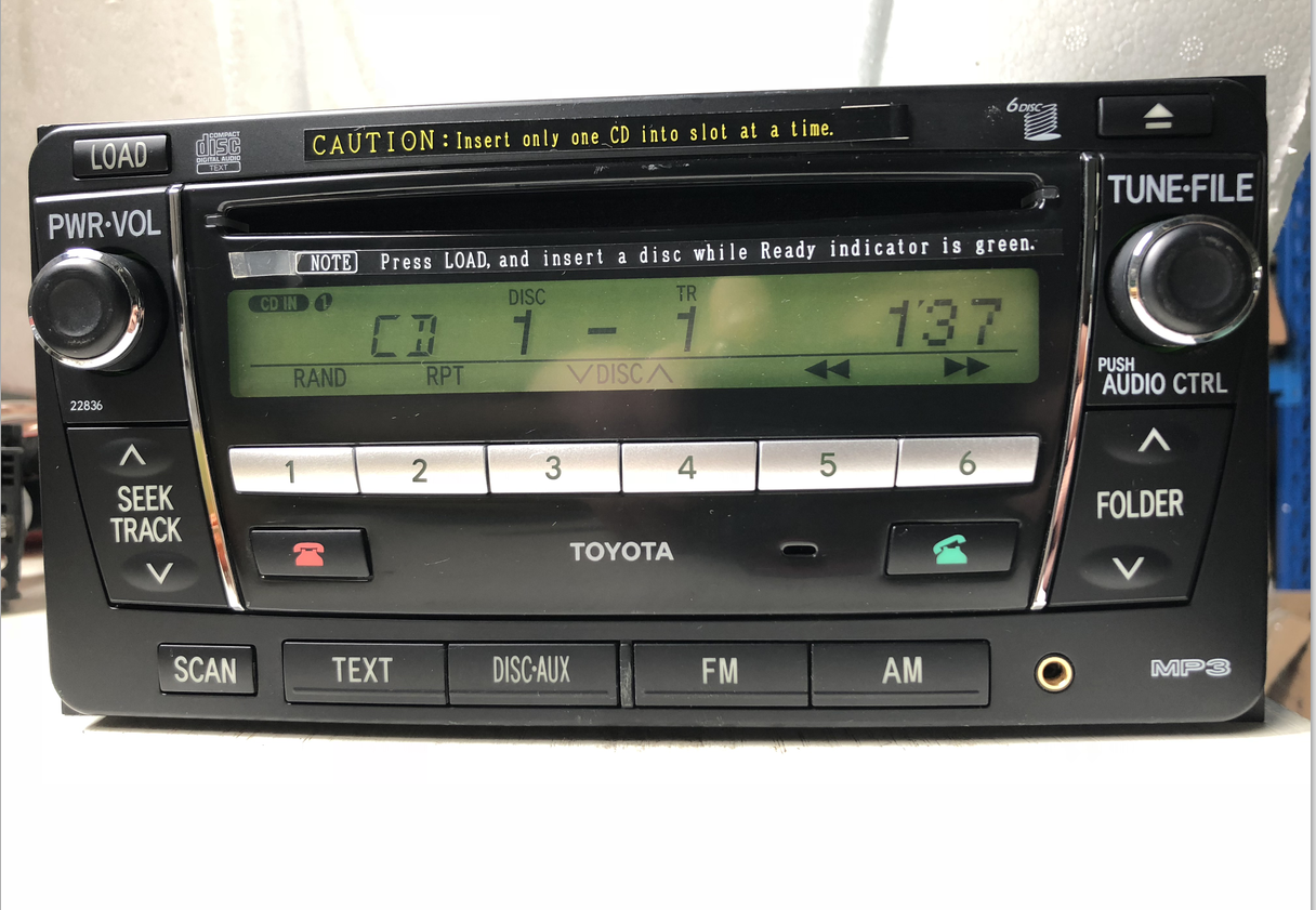 进口丰田酷路原车前置6碟cd自带功放蓝牙车载cd机