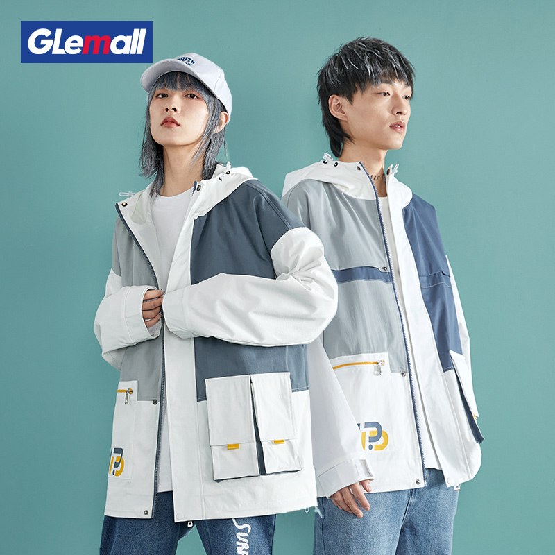 Glemall国潮牌工装夹克男情侣装宽松 早春外套设计感小众上衣女