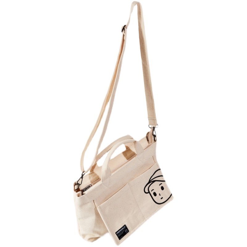 finerworld原创加厚帆布中号斜挎包小方包单肩单肩手提小方包