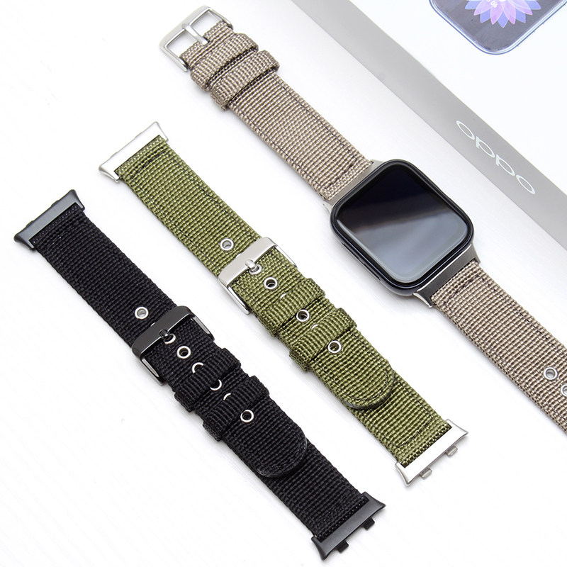 表带帆布布防水手男女适配oppowatch智能手表配件