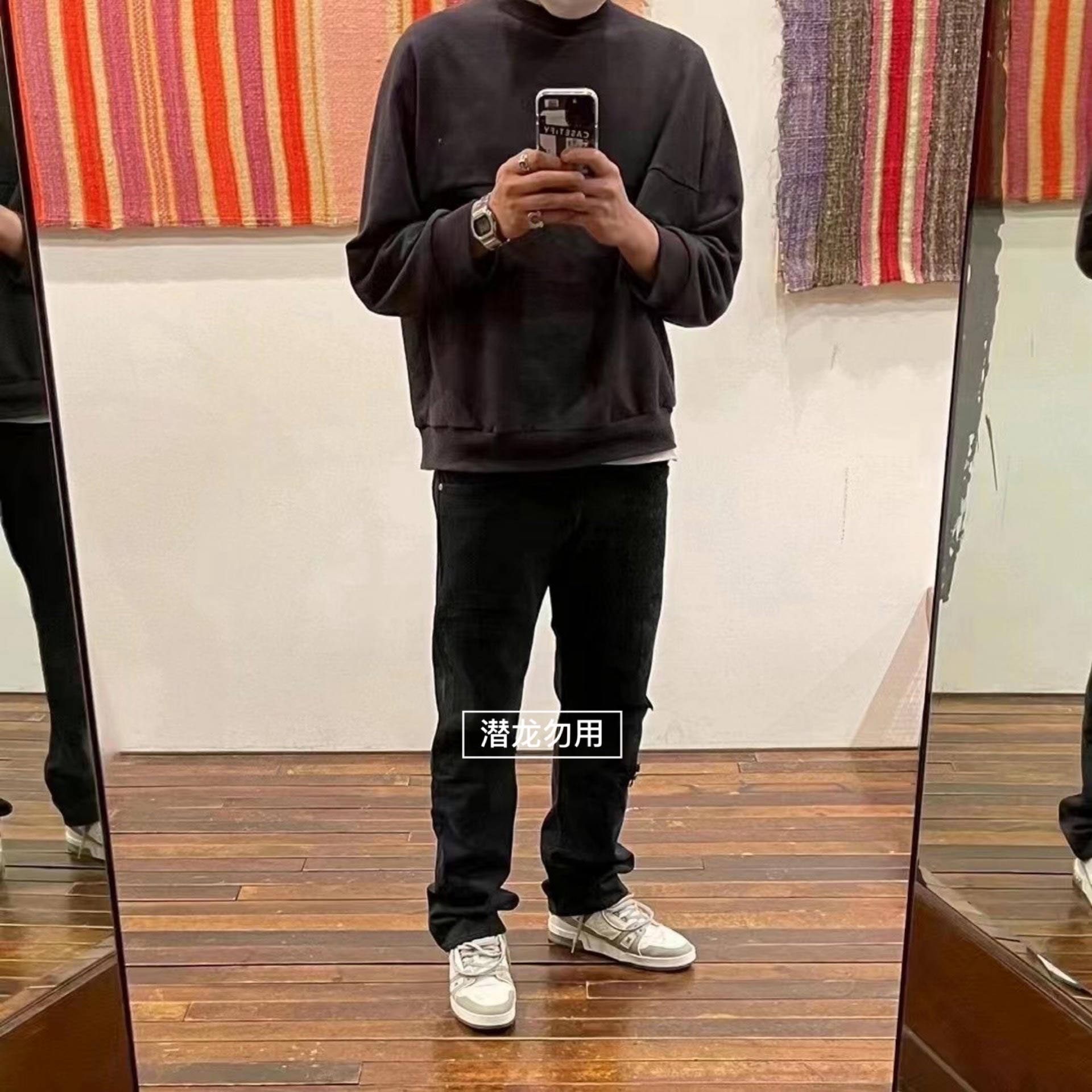 豪德德玛visvim21sssocialsculpture03blkd17破坏牛仔裤黑牛牛仔裤