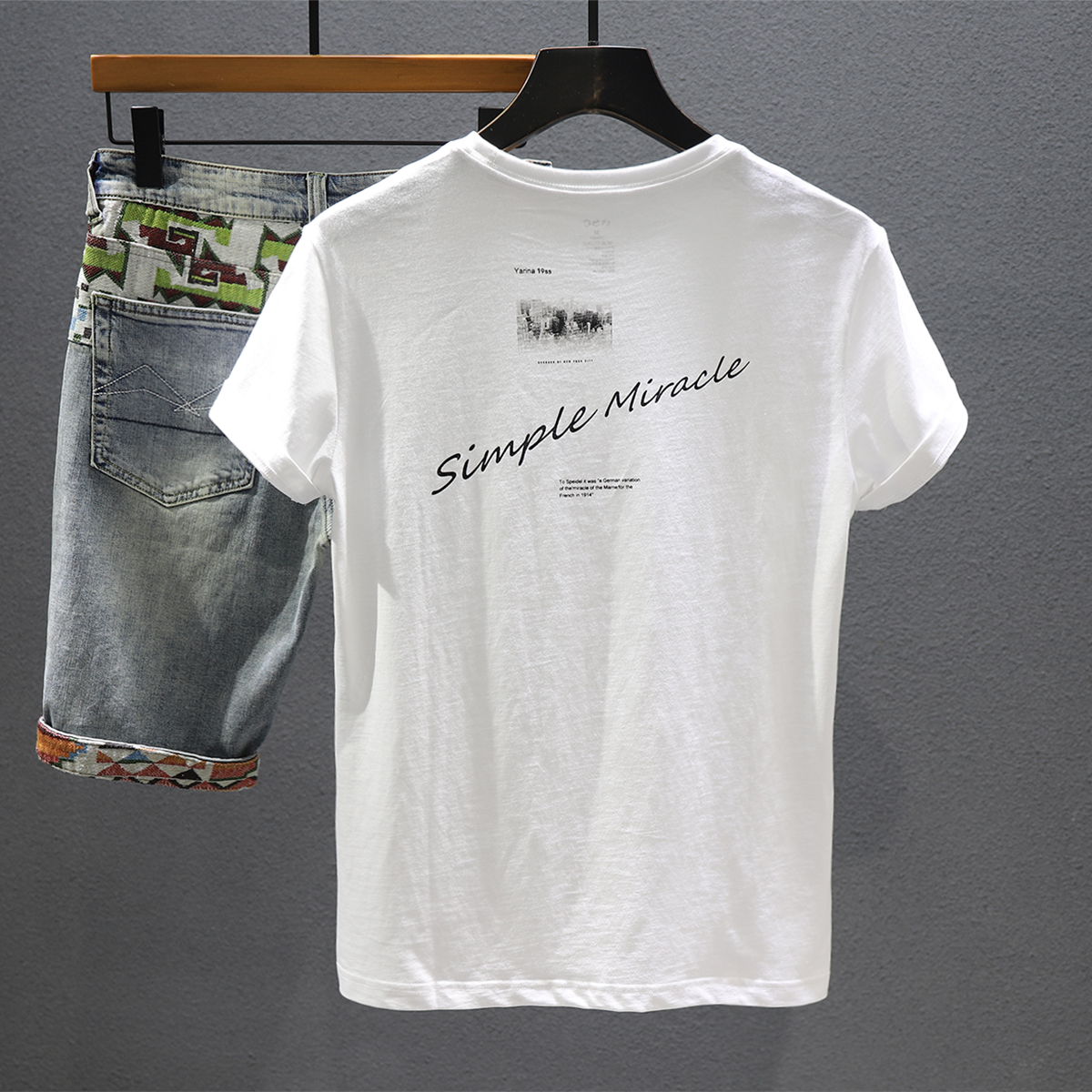 字母印花潮牌短袖t恤男2022夏季新款纯棉上衣宽松百搭休闲打底衫