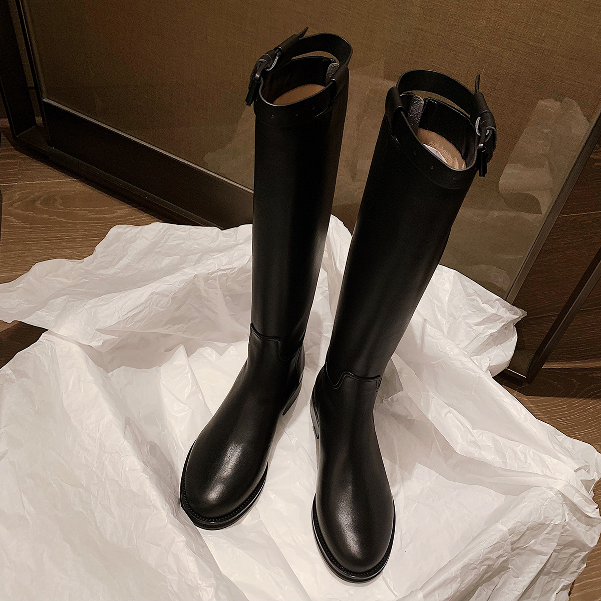 王小现货control-ann骑士新款长筒靴女真皮中高筒靴女时装靴