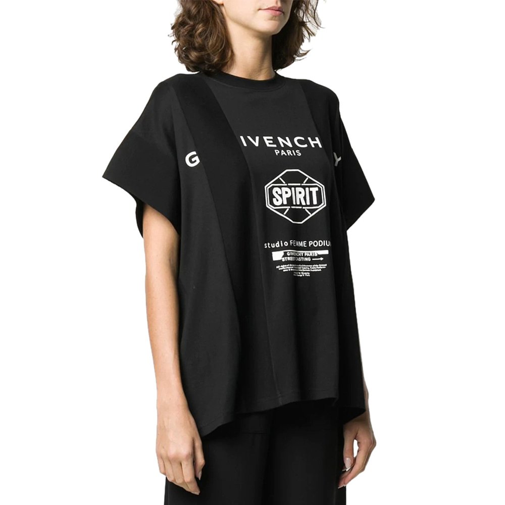 香港直发givenchy纪梵希黑色女士棉质休闲短袖bw707k3z2y001t恤