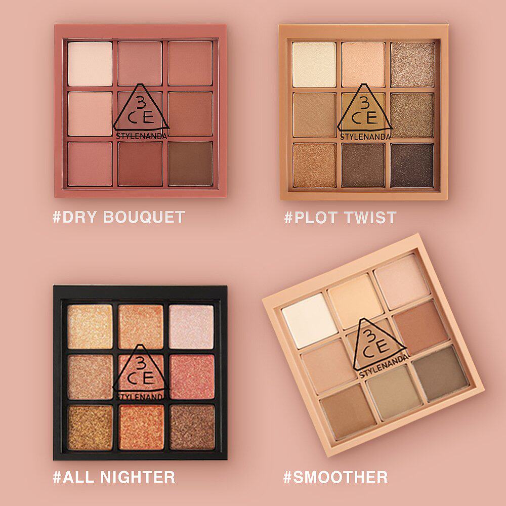 韩国直邮3ce九宫格眼影9色珠光质地钻石持久眼影