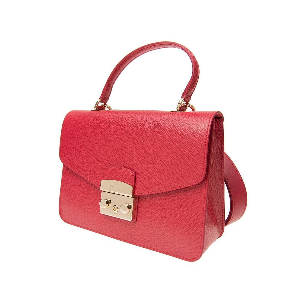 香港直发furla芙拉红色小牛牛皮女士手提包903885通用款女包