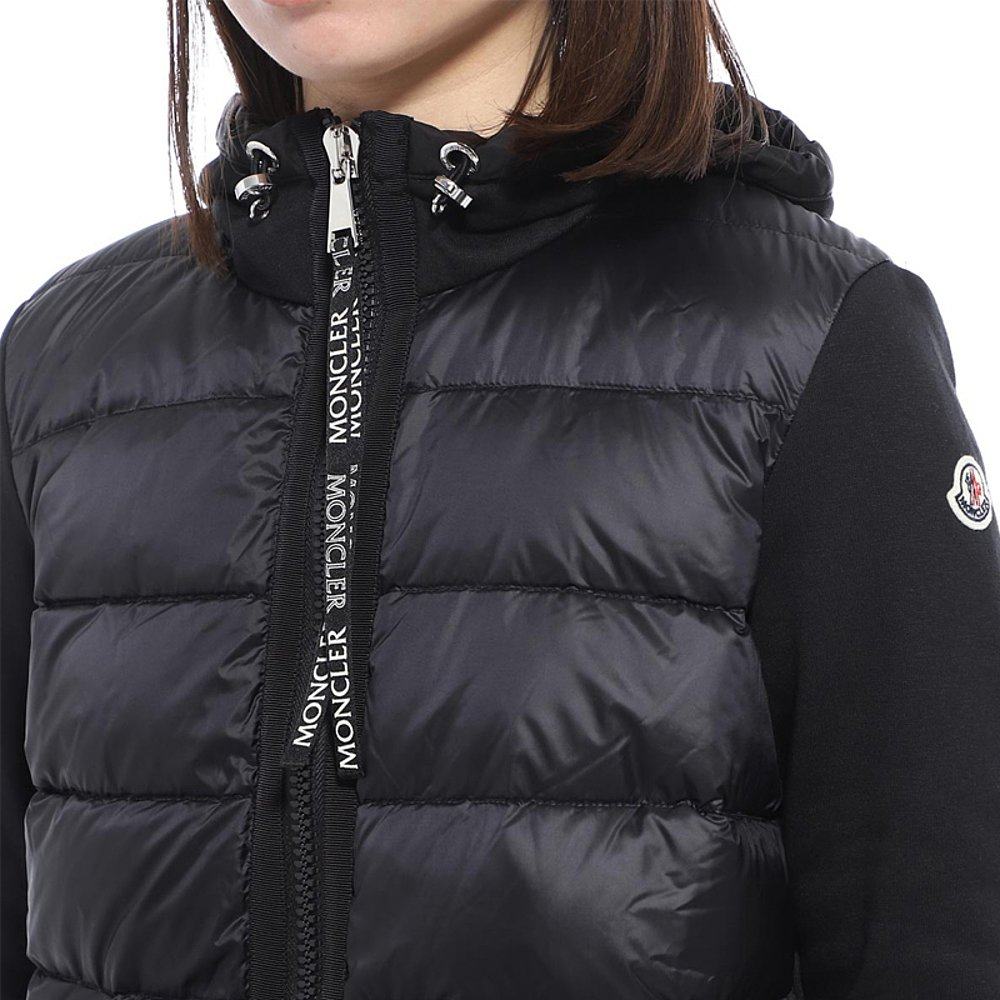 香港直发moncler蒙口女士黑色羽绒拉链帽衫8g50300羽绒服