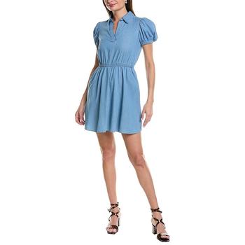 sail to sableSail to Sable Puff Sleeve Shirt Dress - ສີຟ້າ [USA