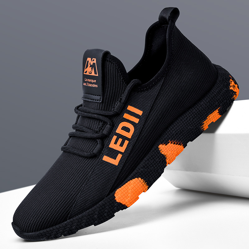 男鞋2021年新款潮秋季网面百搭男士休闲运动跑步网鞋透气潮流鞋子