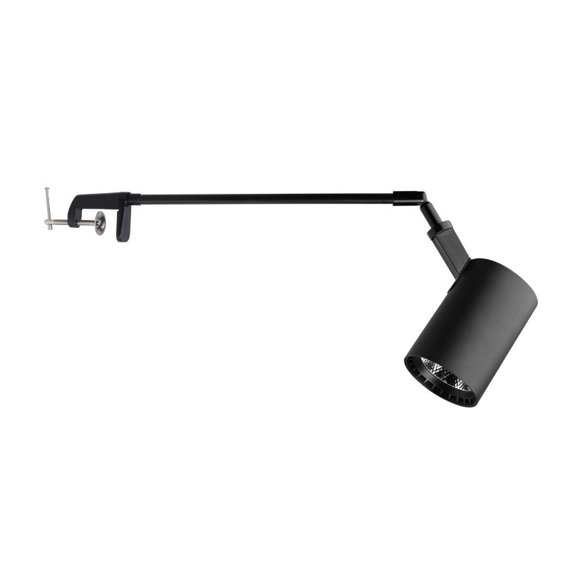 射灯明装夹子侧装加长cob轨道墙壁横装长臂射灯