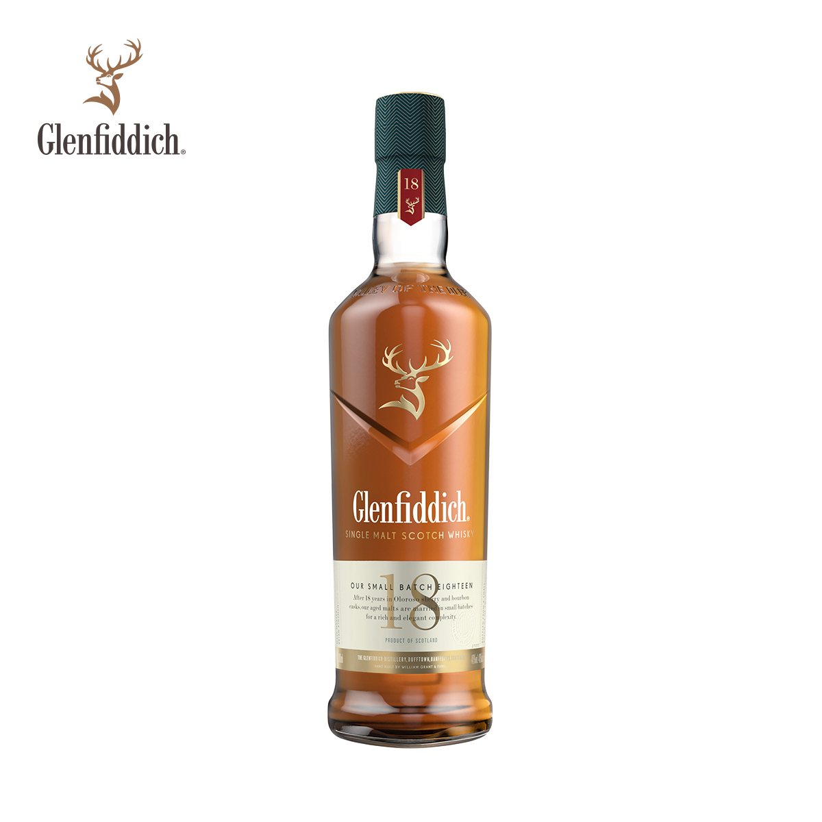 格兰菲迪18年单一麦芽苏格兰威士忌进口洋酒官方旗舰店威士忌