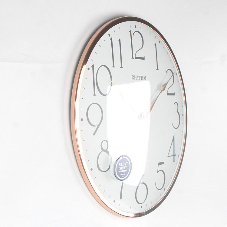 rhythm挂钟金挂钟玫瑰奢华欧式客厅日本钟客厅音壁挂钟